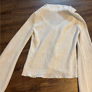 Elegant Cream Textured Long Sleeve Top